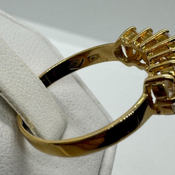 10K Yellow Gold Diamond Ring Double Row size 8 - Picture 10 of 12